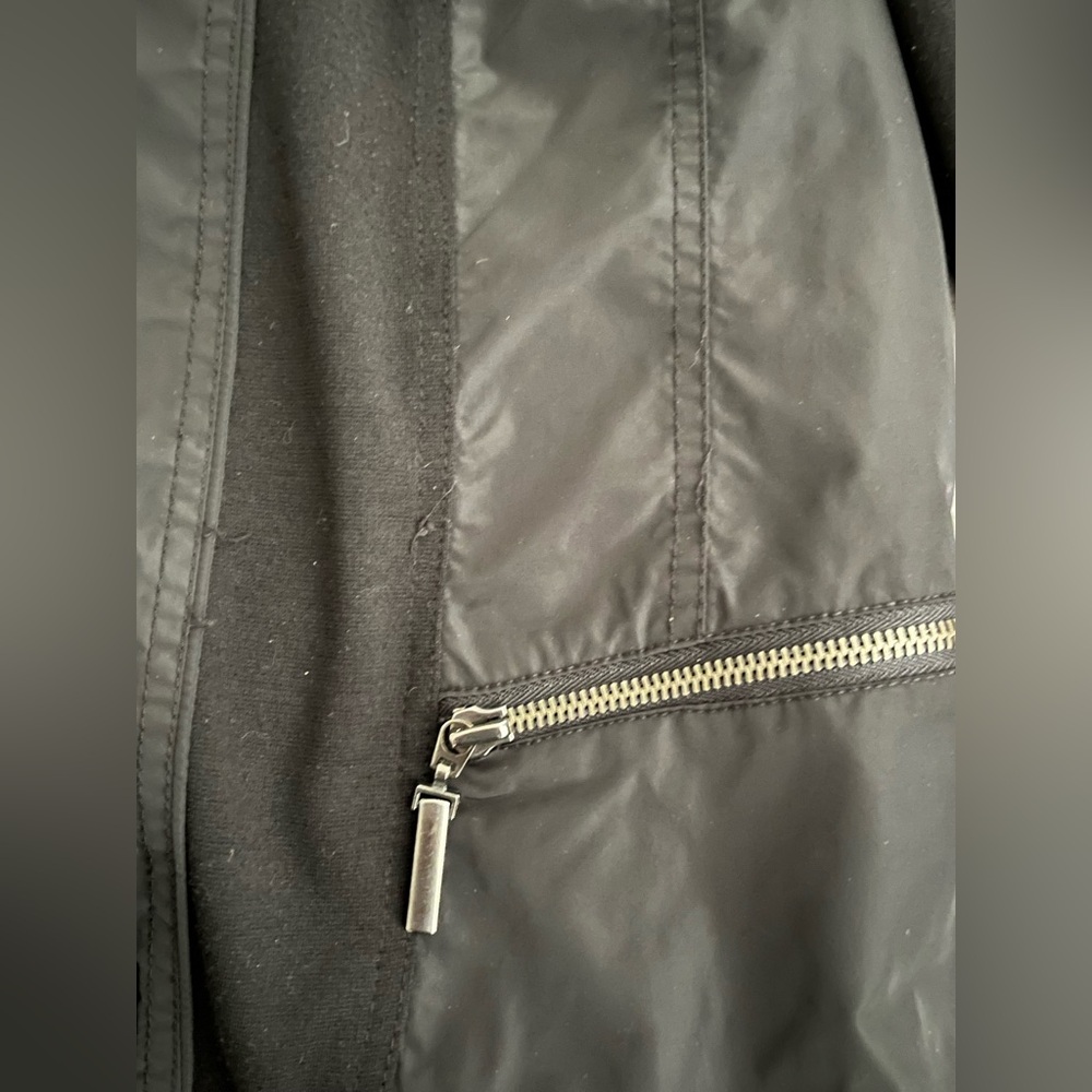 Chicos Button Front Mixed Media Jacket Windbreake… - image 5